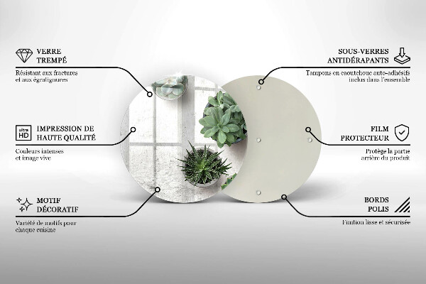 Tocător de bucătărie Suculente pe beton