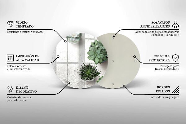 Tocător de bucătărie Suculente pe beton