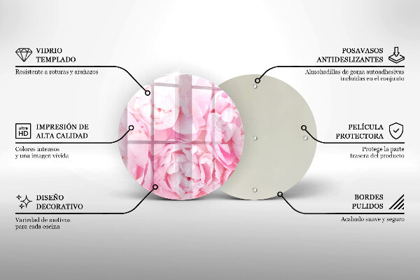 Tocător de bucătărie Bujori delicati