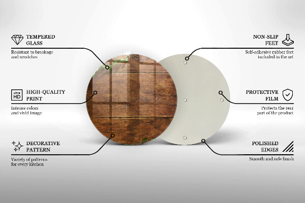 Tocător de bucătărie Scânduri și frunze de lemn