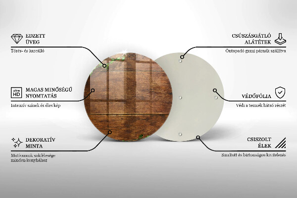 Tocător de bucătărie Scânduri și frunze de lemn