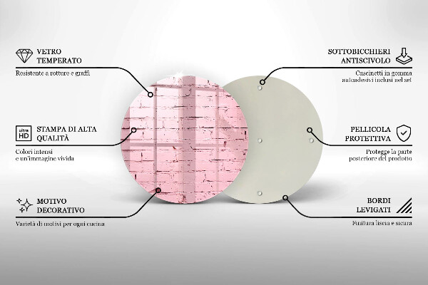 Tocător de bucătărie Perete de cărămidă pastel
