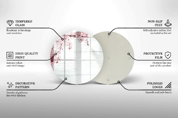 Tocător de bucătărie Flori pe scânduri