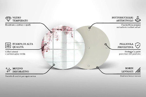 Tocător de bucătărie Flori pe scânduri