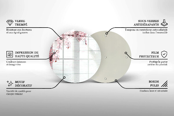 Tocător de bucătărie Flori pe scânduri