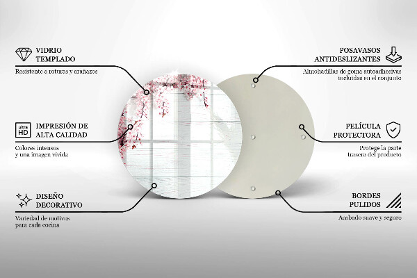 Tocător de bucătărie Flori pe scânduri