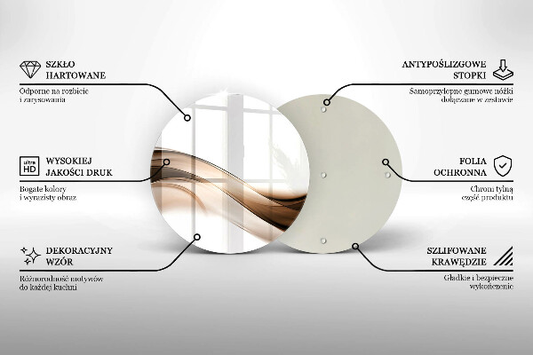 Tocător de bucătărie Linii maro abstracte