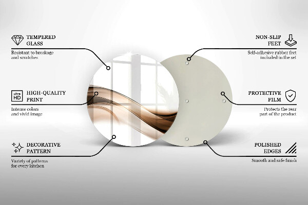 Tocător de bucătărie Linii maro abstracte