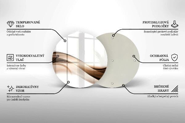 Tocător de bucătărie Linii maro abstracte