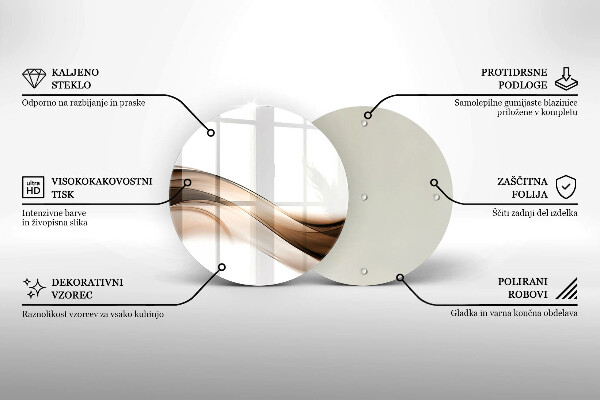 Tocător de bucătărie Linii maro abstracte