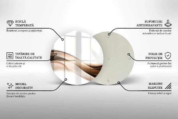 Tocător de bucătărie Linii maro abstracte