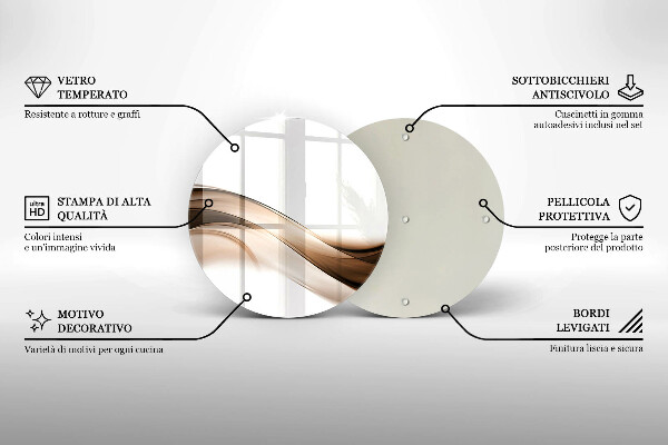 Tocător de bucătărie Linii maro abstracte