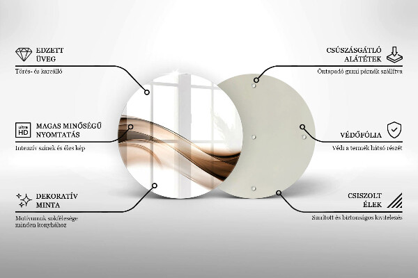 Tocător de bucătărie Linii maro abstracte