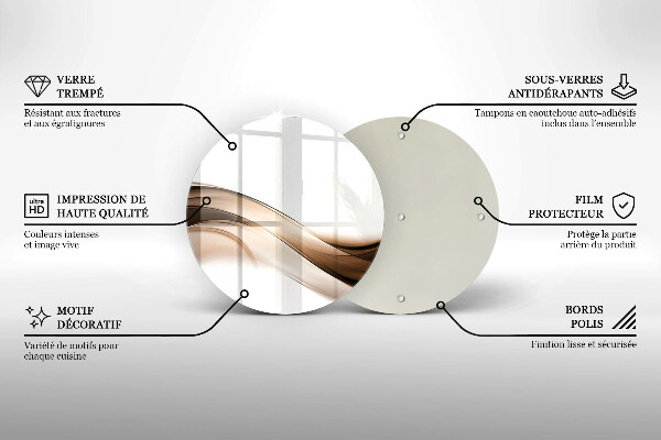 Tocător de bucătărie Linii maro abstracte
