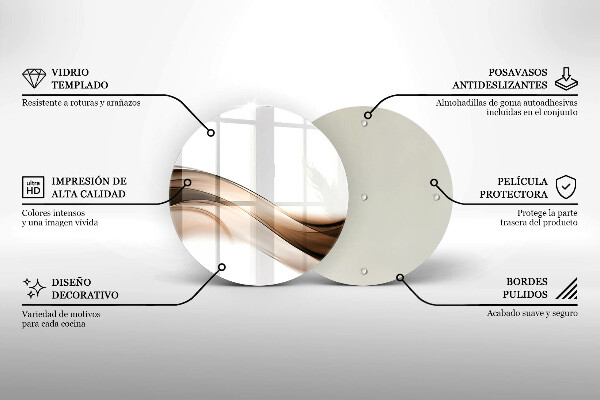 Tocător de bucătărie Linii maro abstracte