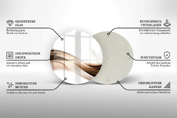 Tocător de bucătărie Linii maro abstracte