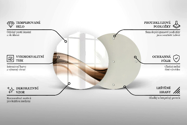 Tocător de bucătărie Linii maro abstracte