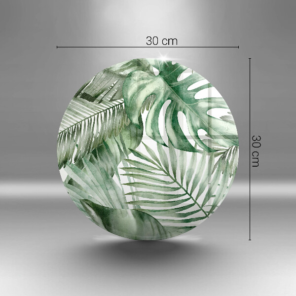 Tocător din sticlă Frunze pictate