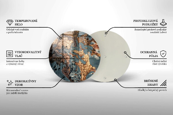 Tocător din sticlă Stâncă decorativă cu aur