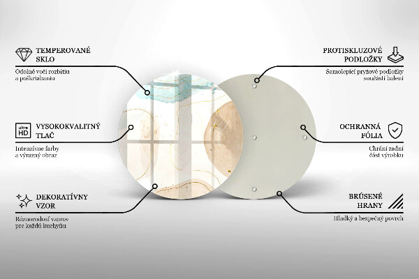 Tocător din sticlă Pete boho și auriu
