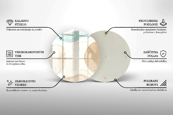Tocător din sticlă Pete boho și auriu