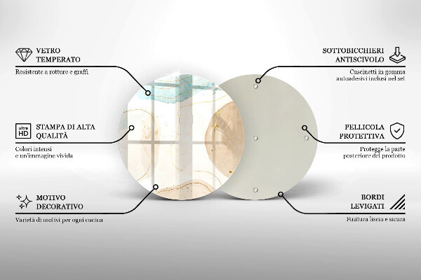 Tocător din sticlă Pete boho și auriu