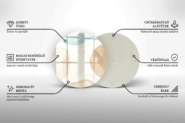 Tocător din sticlă Pete boho și auriu