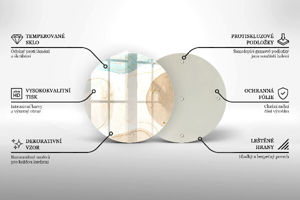 Tocător din sticlă Pete boho și auriu