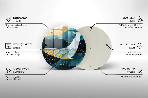 Tocător de bucătărie Abstracția balenei