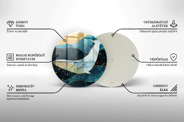 Tocător de bucătărie Abstracția balenei