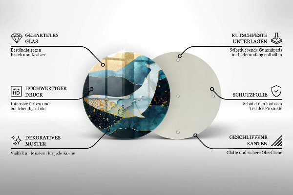 Tocător de bucătărie Abstracția balenei