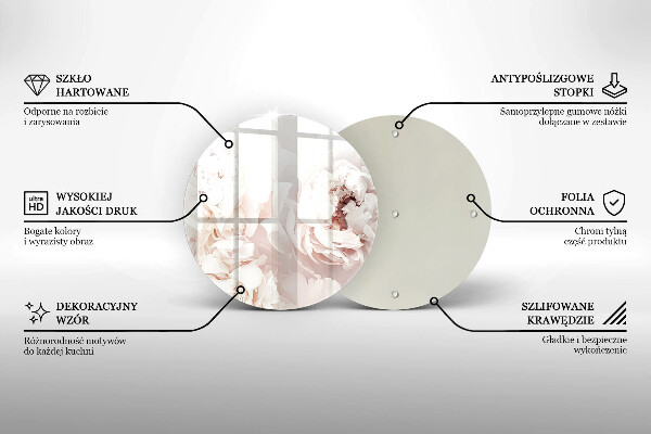 Tocător de bucătărie Bujori pastel