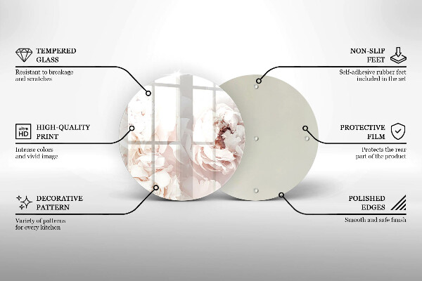 Tocător de bucătărie Bujori pastel
