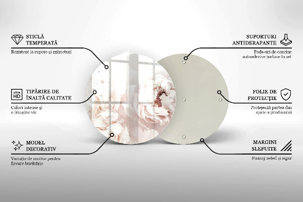 Tocător de bucătărie Bujori pastel