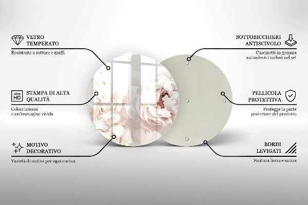 Tocător de bucătărie Bujori pastel
