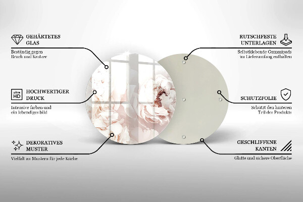Tocător de bucătărie Bujori pastel