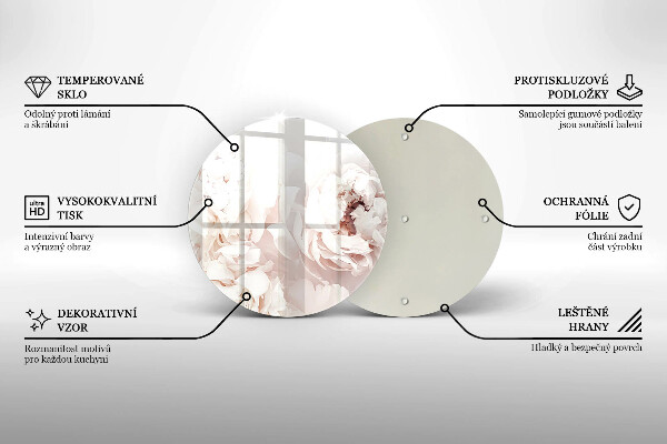 Tocător de bucătărie Bujori pastel