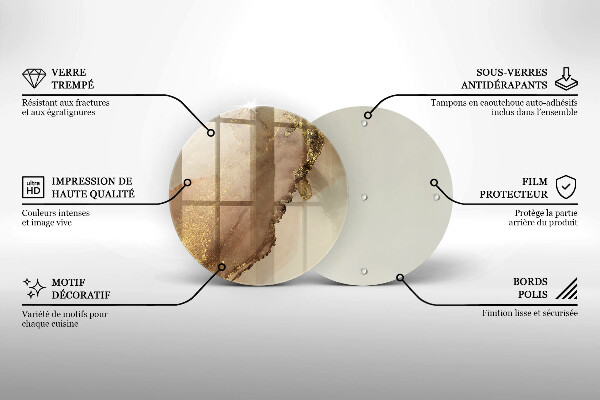 Tocător de bucătărie Abstracția aurului