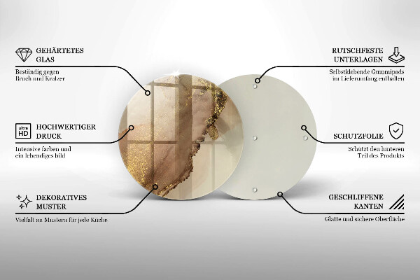 Tocător de bucătărie Abstracția aurului