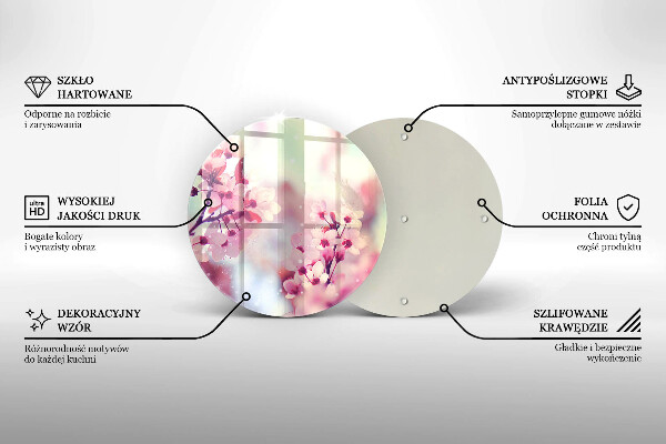 Tocător de bucătărie Flori roz de primăvară