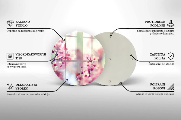 Tocător de bucătărie Flori roz de primăvară