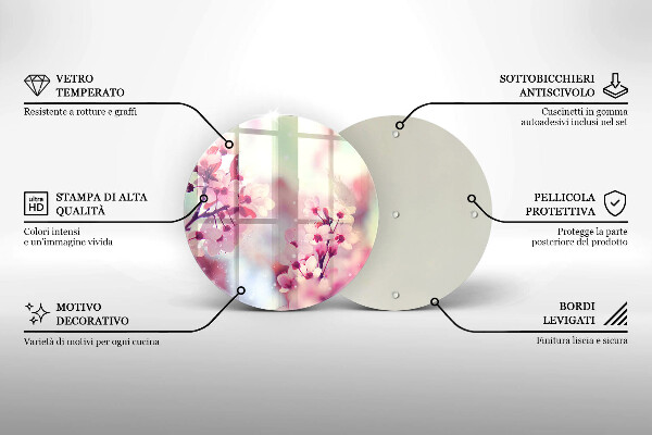 Tocător de bucătărie Flori roz de primăvară