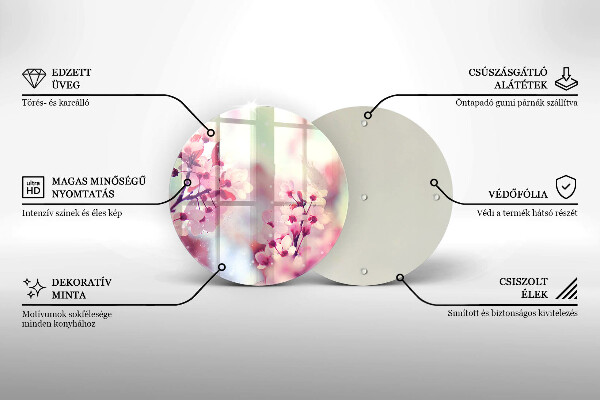 Tocător de bucătărie Flori roz de primăvară
