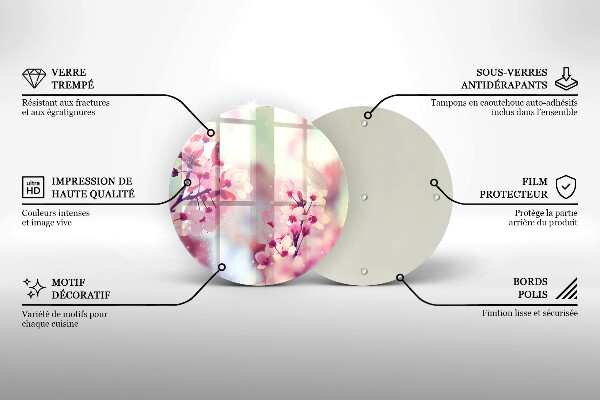 Tocător de bucătărie Flori roz de primăvară