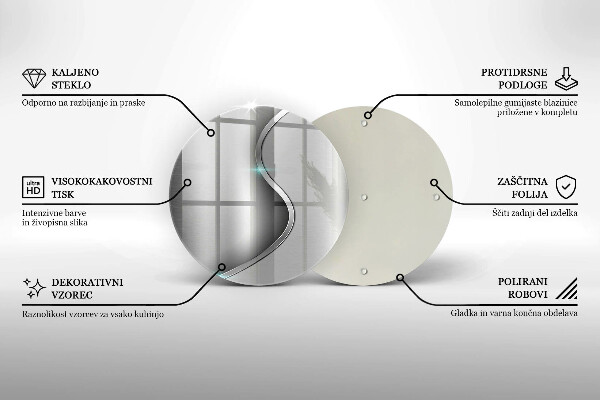 Tocător de bucătărie Metal argintiu abstract