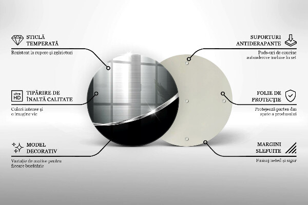 Tocător de bucătărie Abstracție cu metal