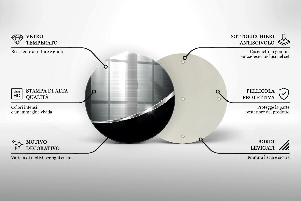 Tocător de bucătărie Abstracție cu metal