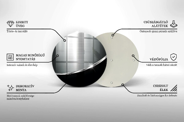 Tocător de bucătărie Abstracție cu metal