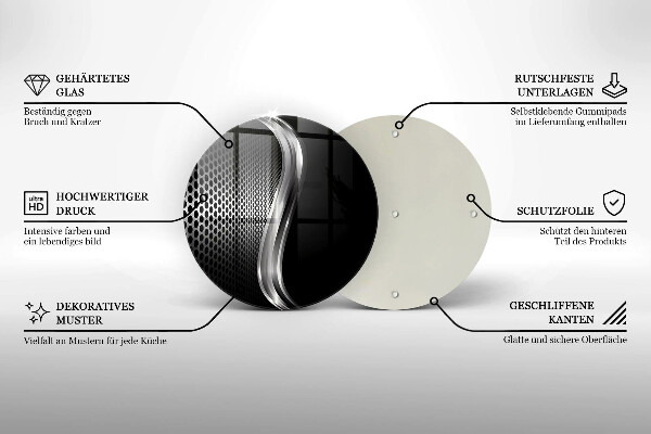 Tocător din sticlă Structura metalica