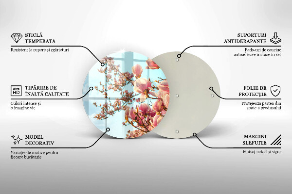 Tocător de bucătărie Arborele cu flori roz